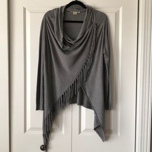 Lightweight Fringed Long sleeved Poncho